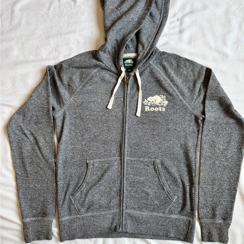 Roots Original Iconic Heather Gray Full-Zip Hoodie